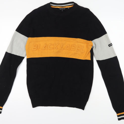 Crosshatch Men's Black Cotton Pullover Jumper L