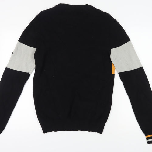 Crosshatch Men's Black Cotton Pullover Jumper L