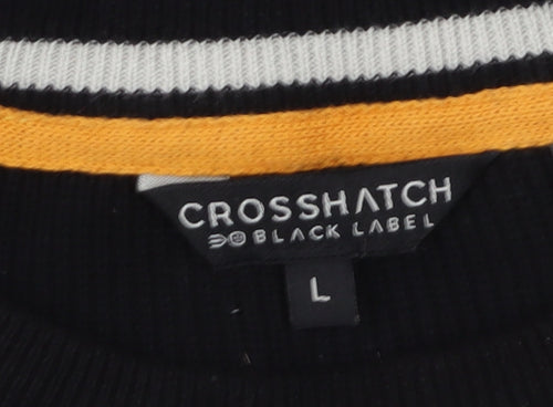 Crosshatch Men's Black Cotton Pullover Jumper L