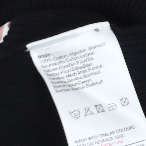 Crosshatch Men's Black Cotton Pullover Jumper L
