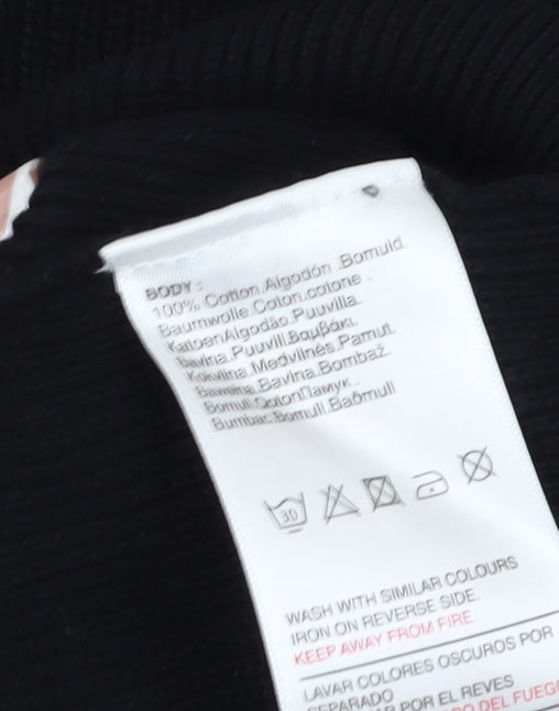 Crosshatch Men's Black Cotton Pullover Jumper L