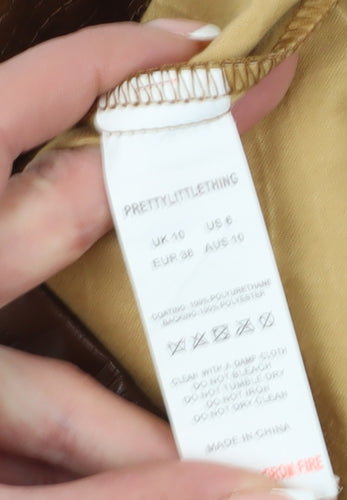 PrettyLittleThing Women's Brown Trousers Size 10