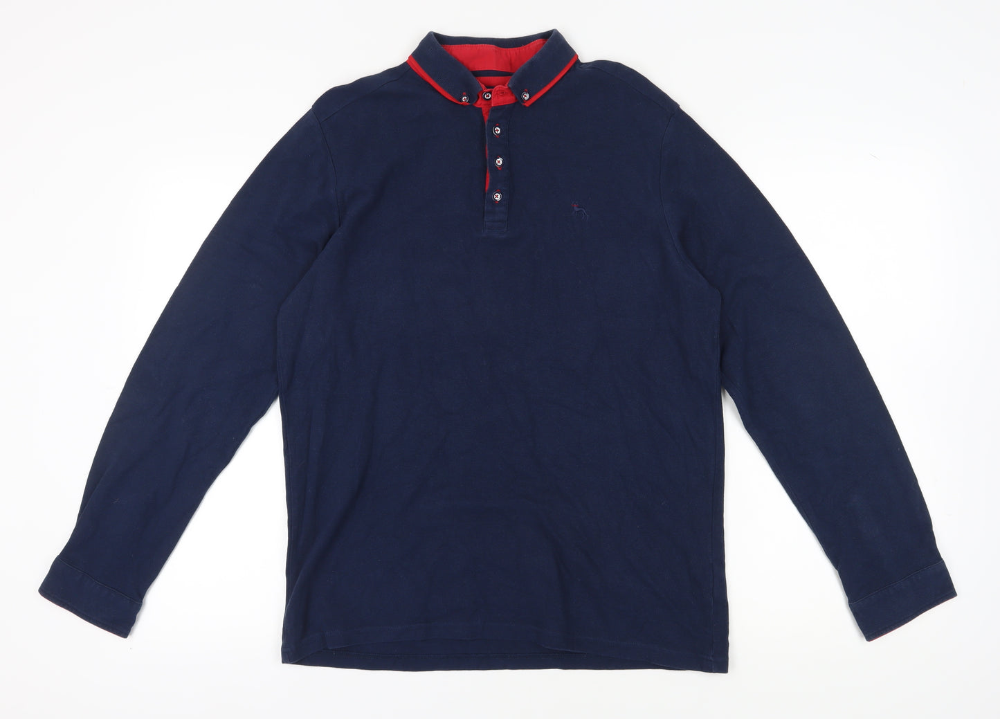 Bewley & Ritch Men's Blue Long Sleeve Polo Shirt M