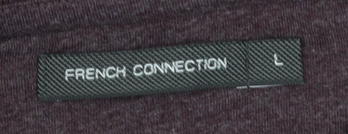 French Connection Men's Purple Polo Shirt L