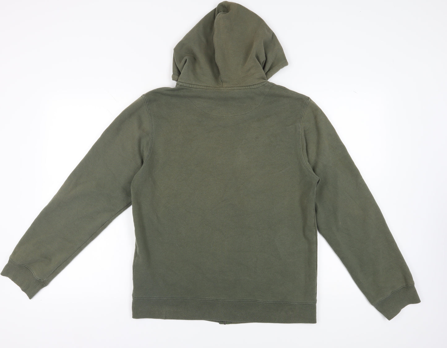 Firetrap Men's Green Hoodie - Medium, Full Zip, Hooded