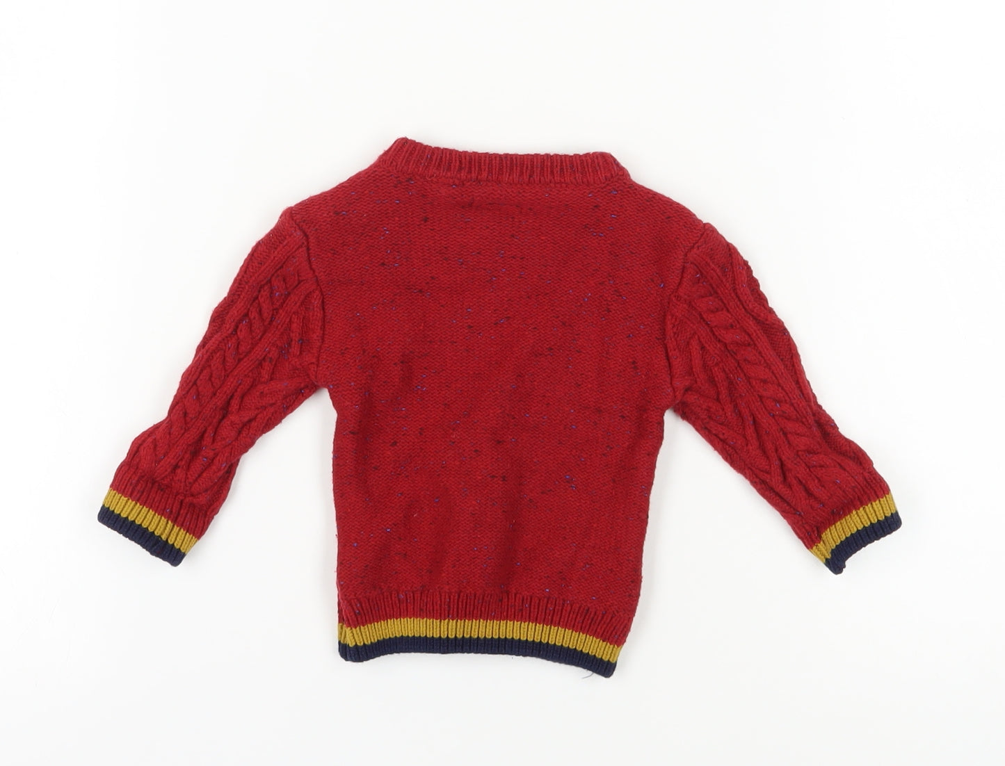 Next Unisex Red Cable Knit Jumper, 3-6 Months, Wool Blend Pullover