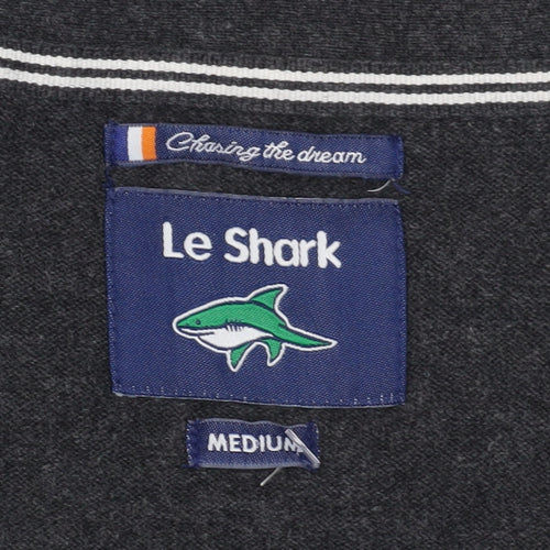 Le Shark Men's Grey V-Neck Cardigan M