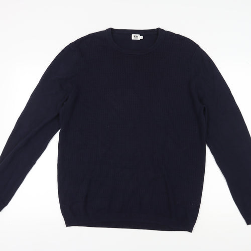 John Lewis Men's Blue Cotton Pullover Jumper L