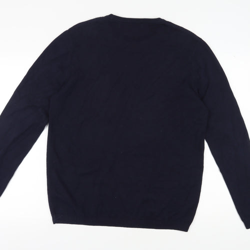 John Lewis Men's Blue Cotton Pullover Jumper L