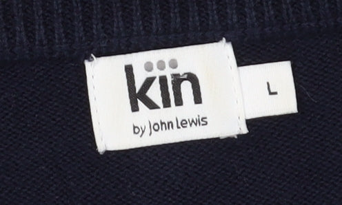 John Lewis Men's Blue Cotton Pullover Jumper L