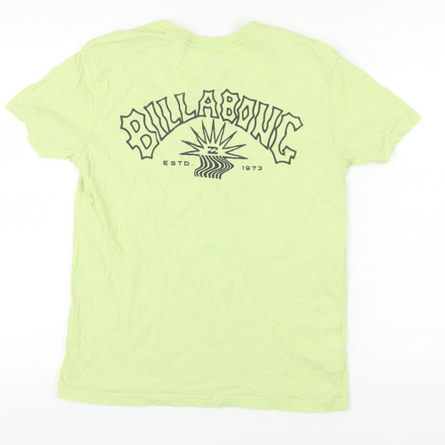 Billabong Men's Green XS T-Shirt, Logo, Crew Neck