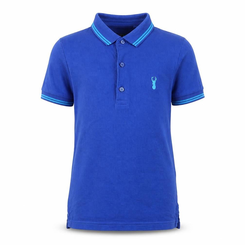 Front view of Next boys’ blue polo shirt - 6 years