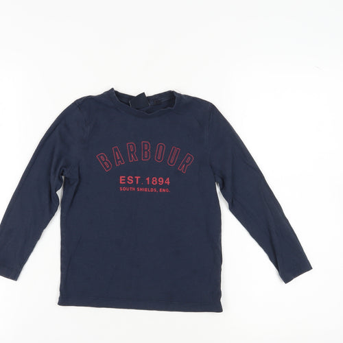Barbour Boys Blue Long Sleeve Cotton Casual Top S