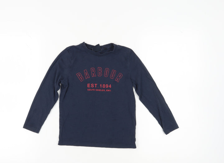 Barbour Boys Blue Long Sleeve Cotton Casual Top S