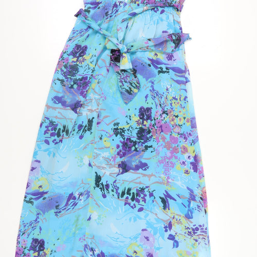 M&Co Women's Blue Asymmetric Floral Dress 14