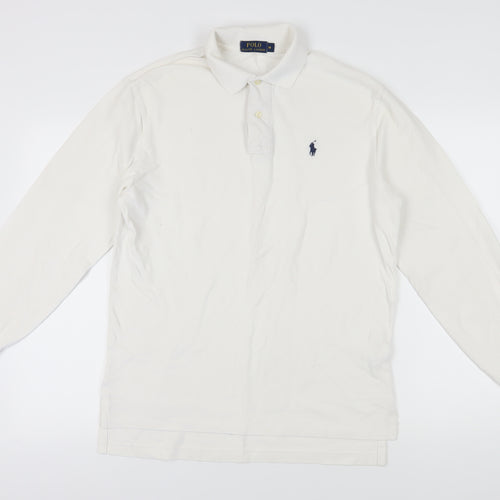Ralph Lauren Men's White Long Sleeve Polo M