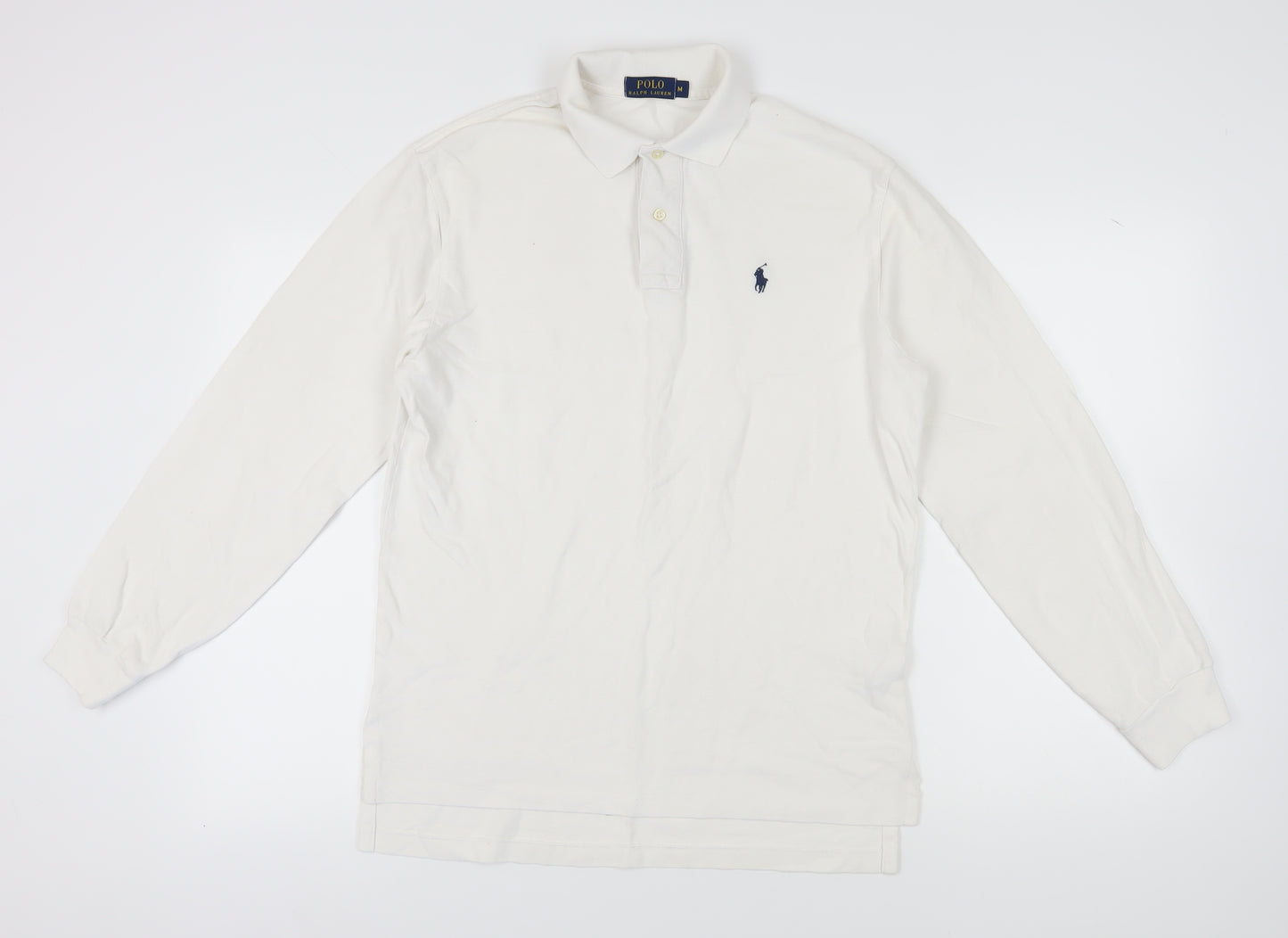 Ralph Lauren Men's White Long Sleeve Polo M