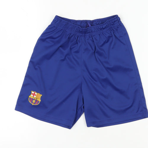 FC Barcelona Boys Blue Athletic Football Shorts Size 14