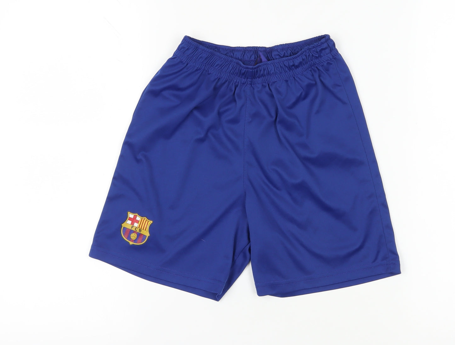 FC Barcelona Boys Blue Athletic Football Shorts Size 14