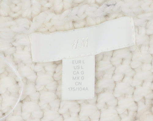 H&M Women's Ivory Chunky-Knit Vest Size L
