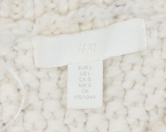 H&M Women's Ivory Chunky-Knit Vest Size L