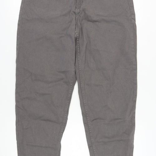 H&M Grey Women's Straight Jeans, Size 12, Comfortable Fit