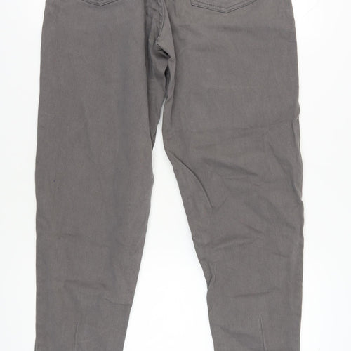 H&M Grey Women's Straight Jeans, Size 12, Comfortable Fit