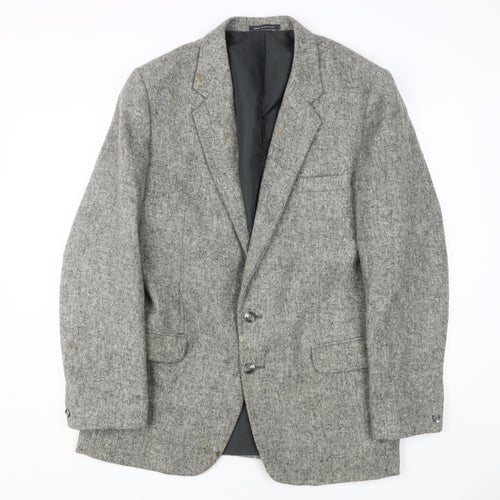 Quality Menswear Grey Wool Blazer, Men's Size 42R