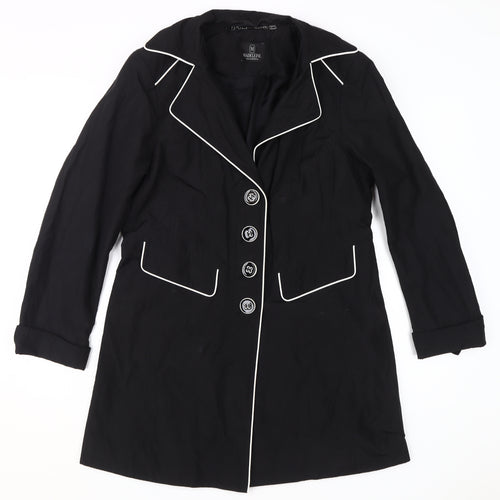 Madeleine Women's Black Mid-Length Coat Size M