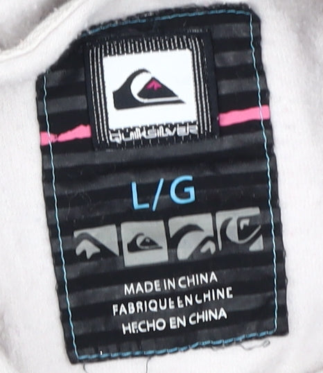 Quiksilver Men's White Full Zip Hoodie - L