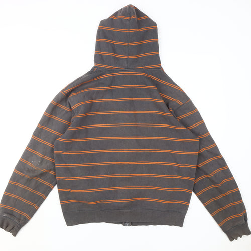 Dunlop Men's Grey Striped Full Zip Hoodie Large
