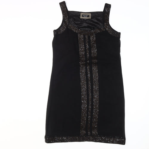 Principles by Ben de Lisi Black Sequin Shift Dress 12