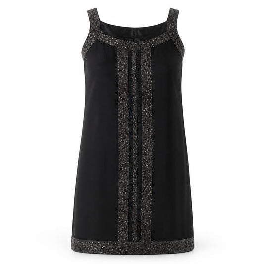 Front view of Principles by Ben de Lisi Black Sequin Shift Dress 12