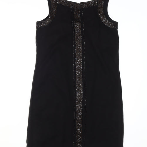 Principles by Ben de Lisi Black Sequin Shift Dress 12