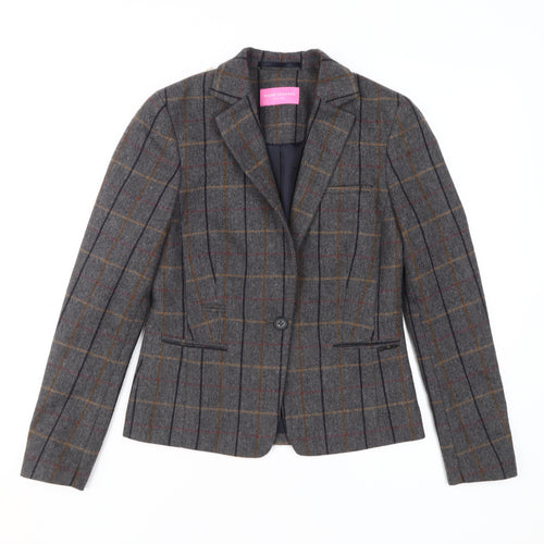 Brook Taverner Women’s Grey Check Trouser Suit Blazer Size 6