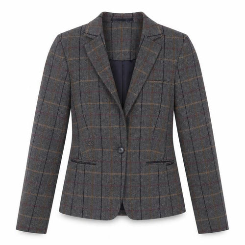 Brook Taverner Women’s Grey Check Trouser Suit Blazer Size 6