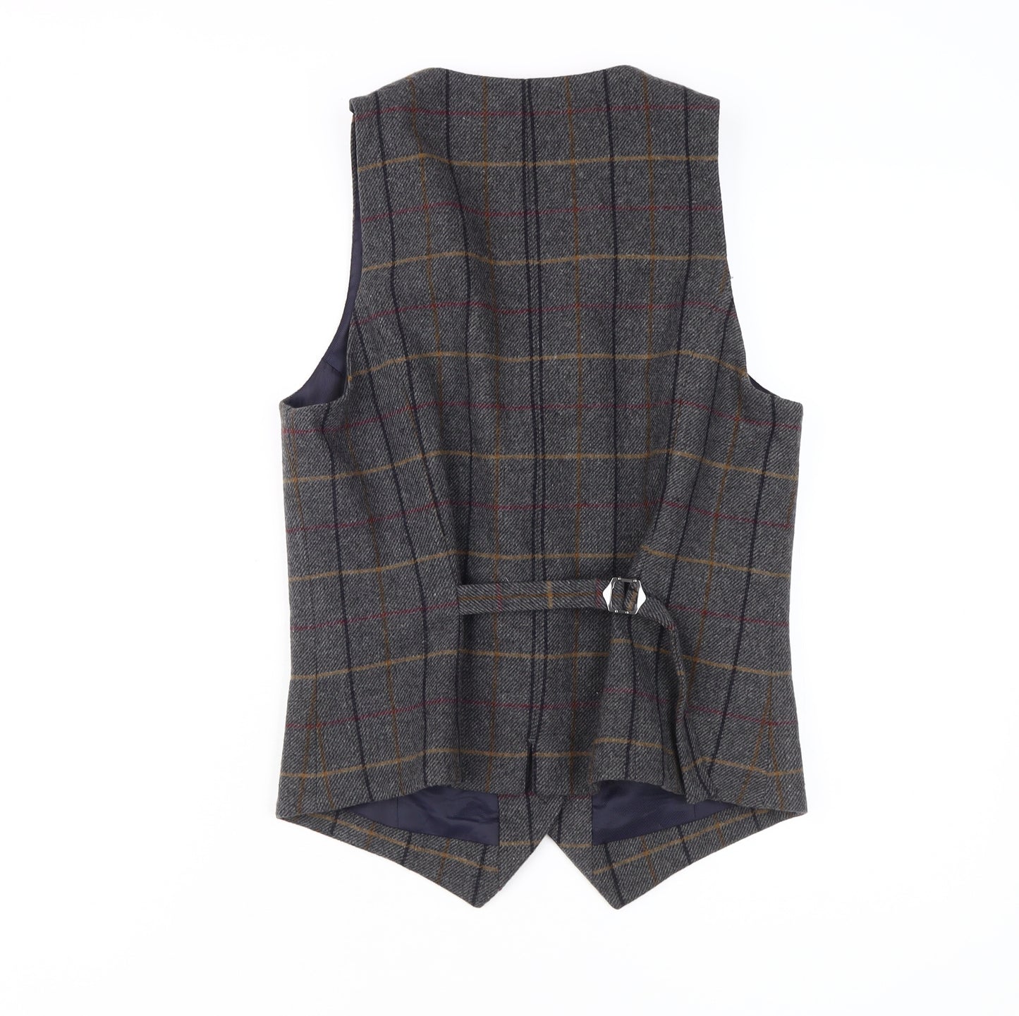 Brook Taverner Grey Plaid Women's Waistcoat, S, Classic Style