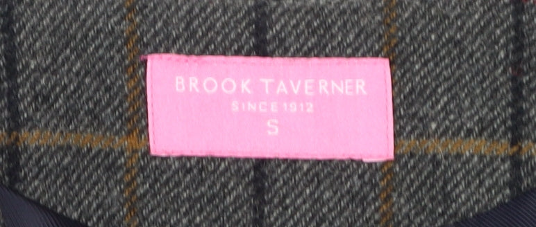 Brook Taverner Grey Plaid Women's Waistcoat, S, Classic Style