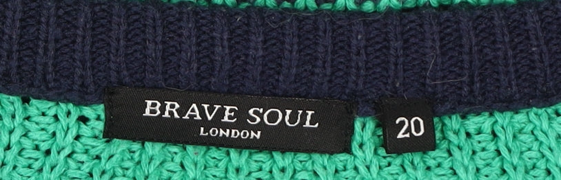 Brave Soul Women's Multicoloured Size 20 Striped Pullover