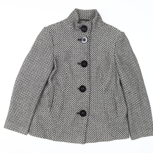 Debenhams Women's Black Tweed Size 14 Classic Coat