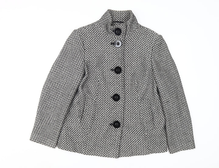Debenhams Women's Black Tweed Size 14 Classic Coat