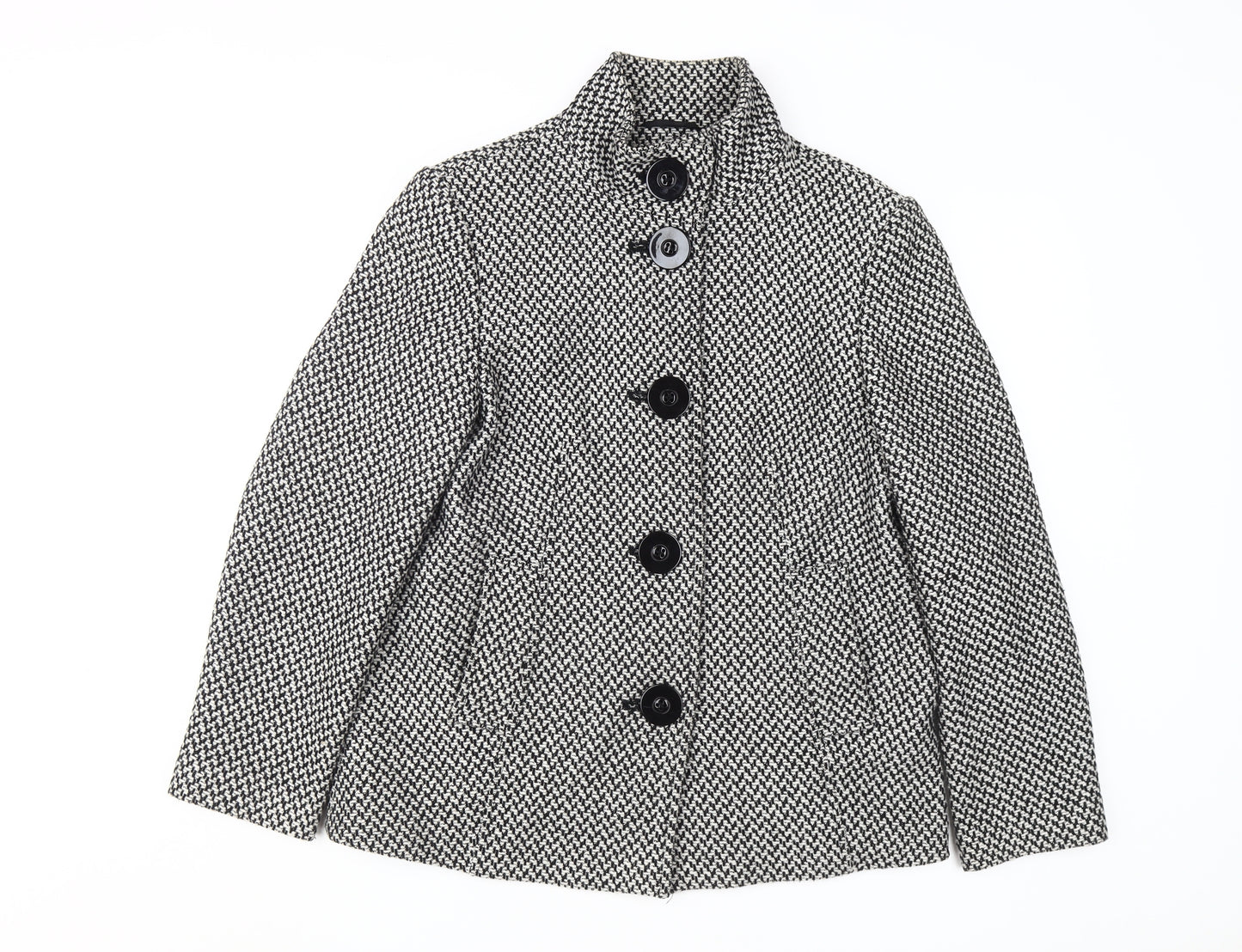 Debenhams Women's Black Tweed Size 14 Classic Coat