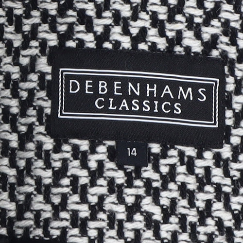 Debenhams Women's Black Tweed Size 14 Classic Coat