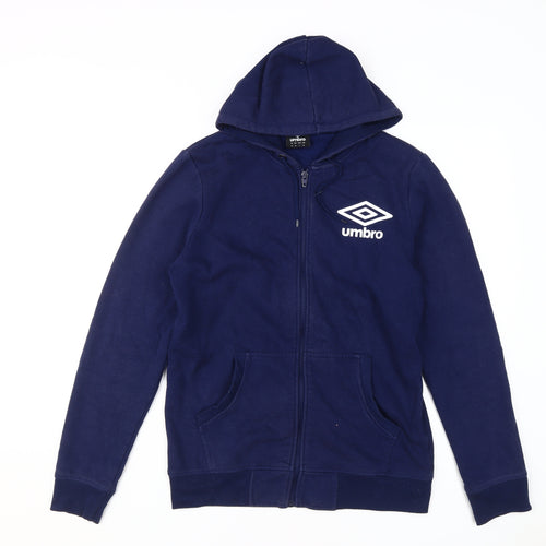 Umbro Men's Blue Full Zip Hoodie Medium