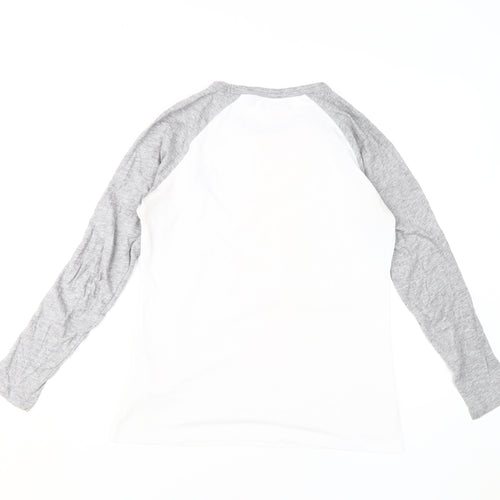 Brave Soul Unisex White Raglan T-Shirt M