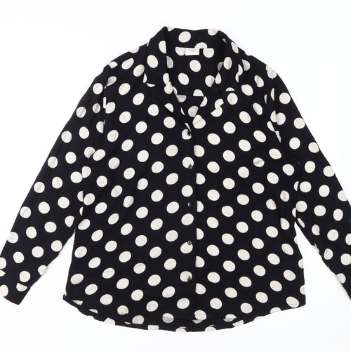 Jacqueline de Yong Women's Black Polka Dot Button-Up Shirt