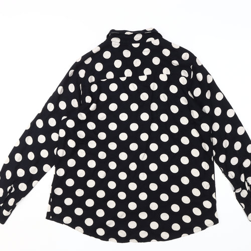 Jacqueline de Yong Women's Black Polka Dot Button-Up Shirt