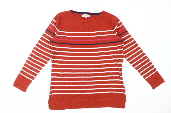 Kew 159 Women's Red Striped Pullover Jumper Size M