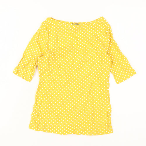 Gap Girls Yellow Polka Dot T-Shirt, Size 10-11, Cotton, Spring