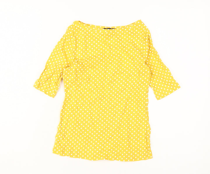 Gap Girls Yellow Polka Dot T-Shirt, Size 10-11, Cotton, Spring